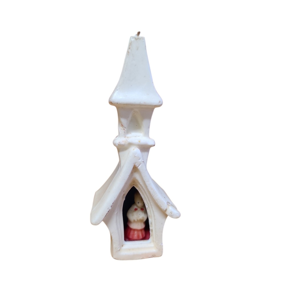 Vintage Chapel Church Candle Figurine 1950s Unique Collectible Candle
